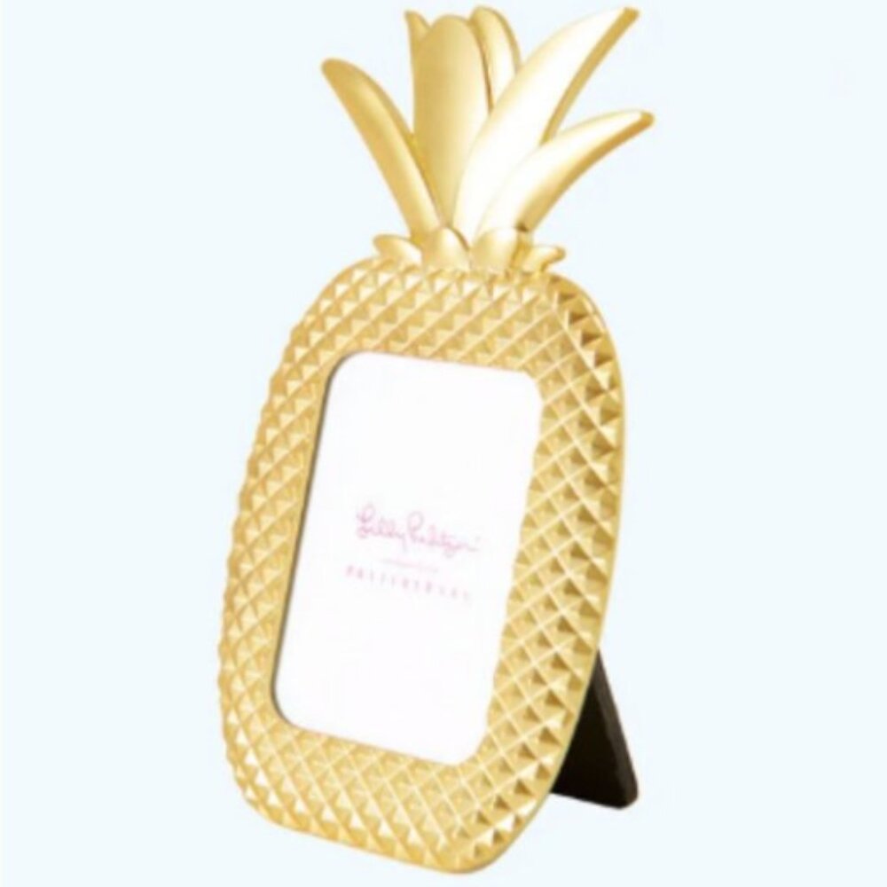 Lilly Pulitzer x pottery barn mini gold  pineapple frame NWT in box
